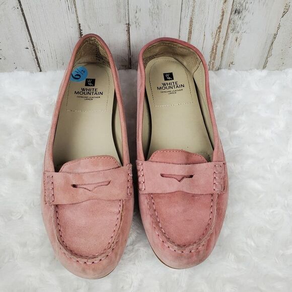 White Mountain Markos Suede Loafers Pink Size 6.5 - Picture 4 of 10